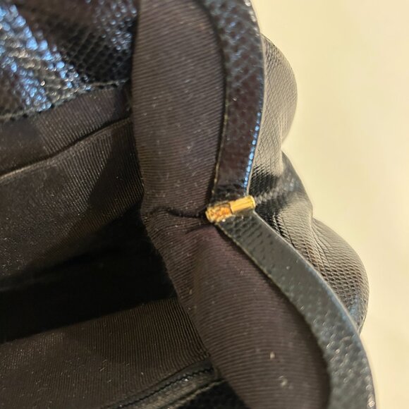 Rare Vintage Judith Leiber Black Leather with Monkey Face Clasp Handbag - Picture 11 of 15